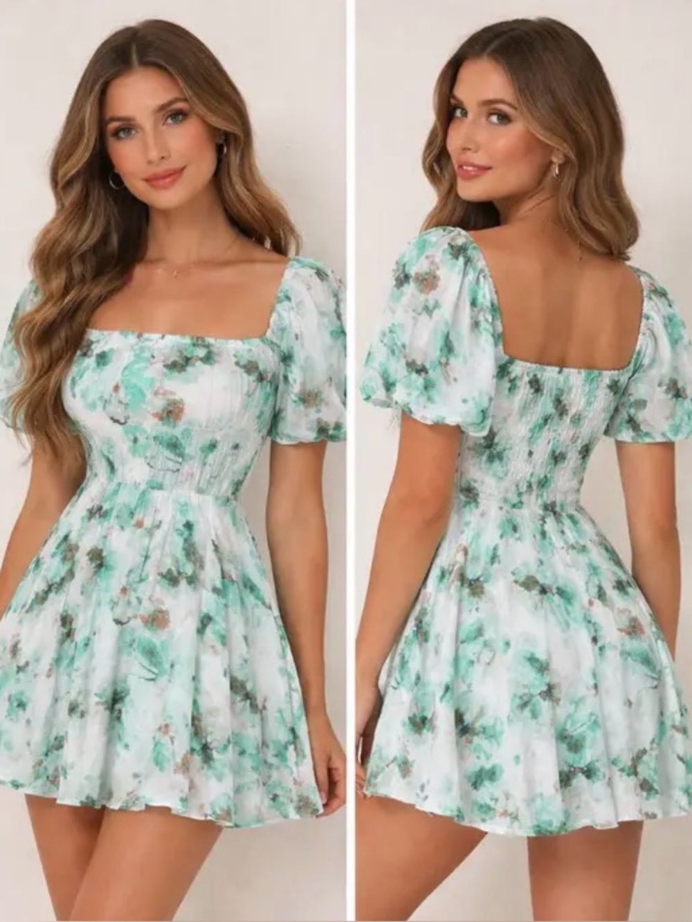 🌸NWT SKY TO MOON GREEN FLORAL MINI DRESS SIZE SMALL🌸